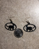 Black & White Walking Cat Earrings