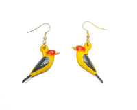 Western Tanager 3D Hand Painted Earrings