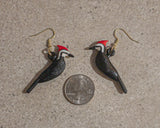Pileated Woodpeckers 3D Hand Painted Earring