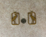 Bronze Great Blue Heron Earrings