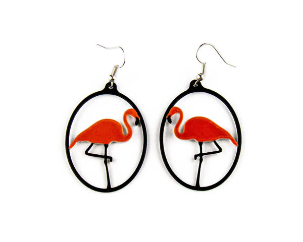 Multi Color Flamingo Earrings