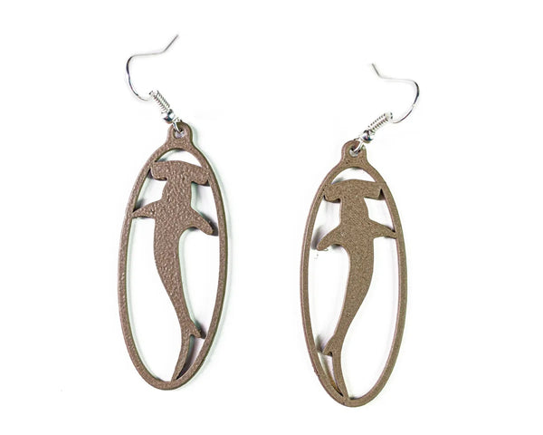 Bronze Hammerhead Shark Earrings